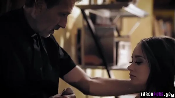 Gia Paige gives herself to the horny priest and suck off his cock nad then gets pounded