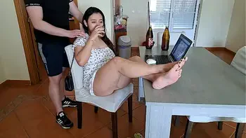 Stepsister blocks vagina with tampon and looses her ass virginity