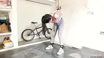 Bitchy Step-Sister Ball Gagged In Lesbian Strappado Bondage