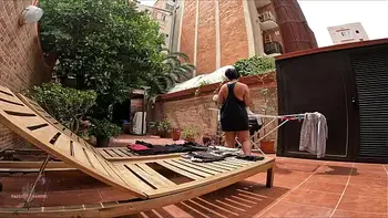 I pulled out my dick while my stepmom was folding clothes and this is what happened..