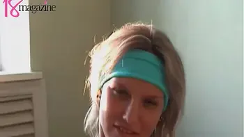 Slim Sexy Babe Nicole In Blue Takes Off Her Clothes To Tease Us!