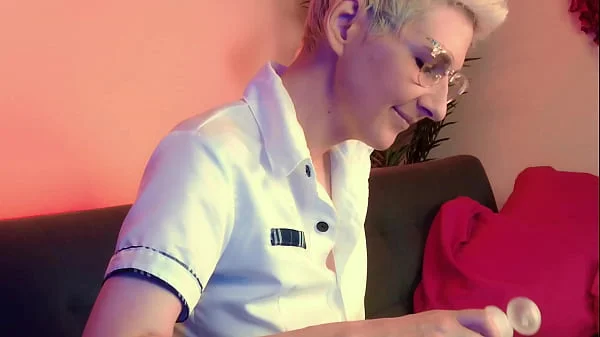 Self cum eating from hot blonde