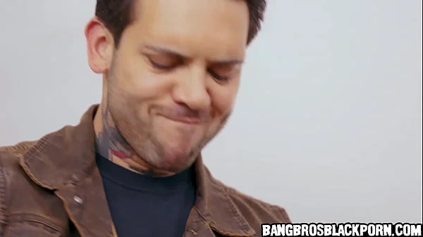 Ebony stepsister asks her stepbrother to stop playing guitar because she's masturbating - interracial porn