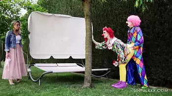 Clown Prank with a Happy Ending! Leninca Crowne, Karina King, Charlie Dean for SinfulXXX