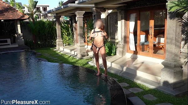 Afternoon Poolside Chill with His Favorite Anal Toy: Passionate Outdoor Pegging