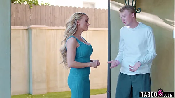 Angry stepmom MILF makes stepson make up with their neighbor