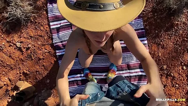 Cowgirl rides Big Cock in the Mountains - Molly Pills - Adventure Porn POV
