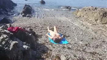 Exhibitionist Flashes his Dick for a Nudist Milf. She Sucked on the Beach