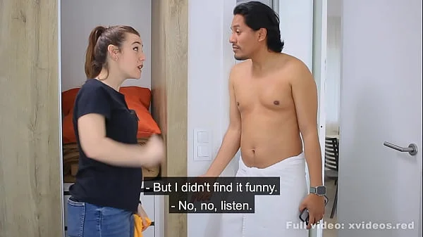 Latin boy blackmails hotel maid for trying to steal his cell phone.