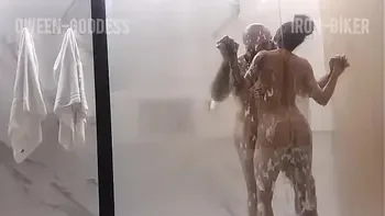 Erotic couple sex in the shower