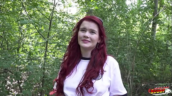 GERMAN SCOUT - Redhead Football Fan Mia May Pickup for Public Anal Fuck at Public Viewing