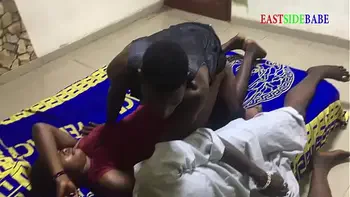 Threesome group fucked on family bed with husband brother