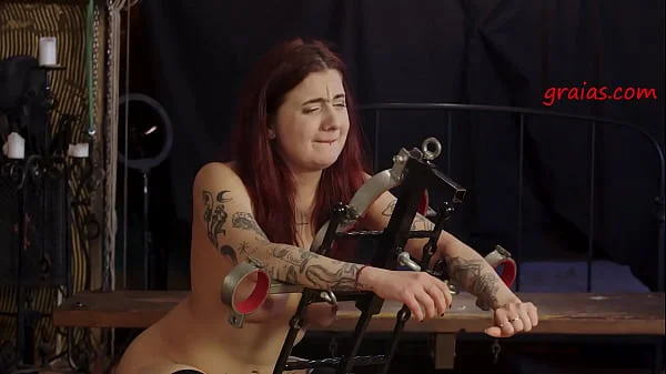 Lovely Redhead Babe Struggles Against Hard Whipping