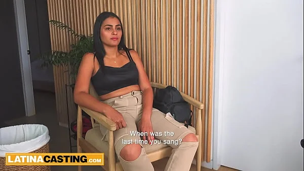 Hot Latina teen brings fire flair and red lingerie to modeling casting
