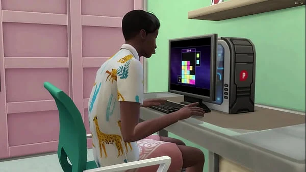 Indian Stepmom catches her stepson masturbating in front of the computer watching porn videos || adult videos || Porn Movies