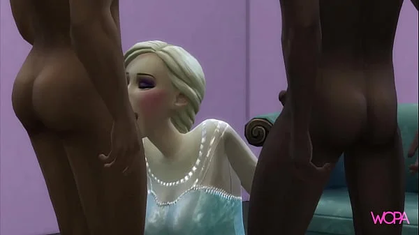 [TRAILER] Elsa Frozen doing interracial Gangbang