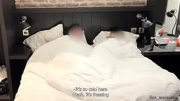 Do you have an erection???. Sharing a bed with a coworker ended up with an unexpected sex.