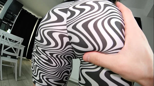 Tight shorts were removed from the round ass. Sex on the table