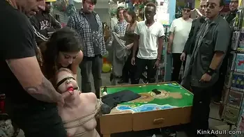 Blonde is rough anal banged in public