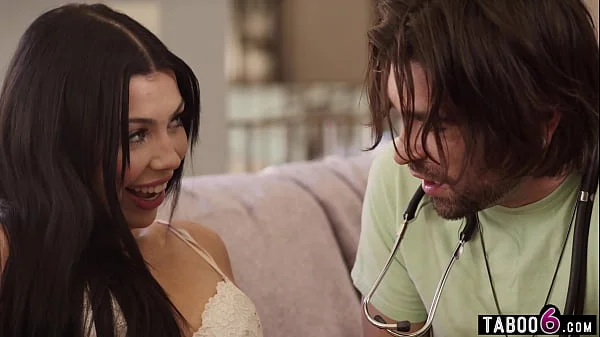 Australian stepsister Holly Day wants to play doctor with American stepbro