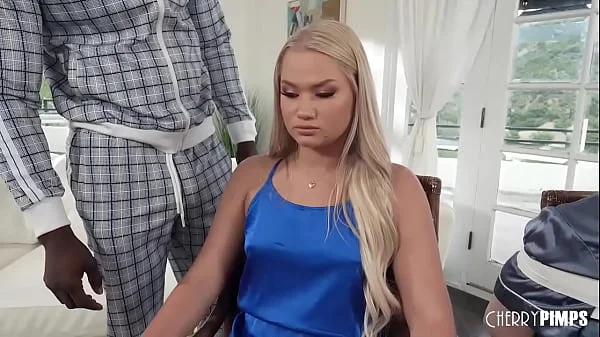 Hot Blonde Harley King Sucks Big Black Cock While Cucked Husband Watches