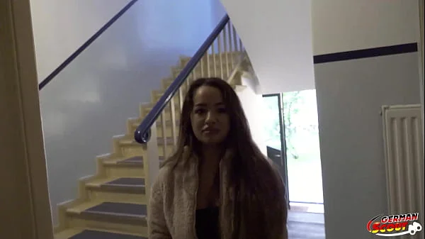 GERMAN SCOUT - Small Latina Midget Munequita Enfadada talk to Big Dick Casting Fuck in Berlin