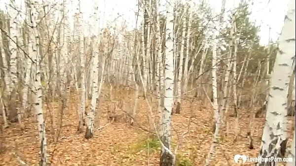Stepmom takes a hard cock in the woods