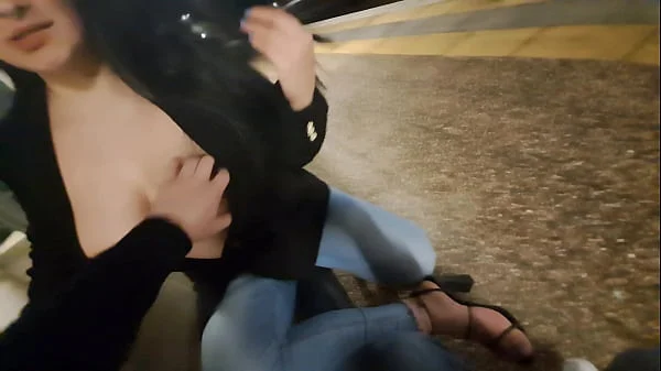 Public Outdoor Train Station Fuck with a Stranger