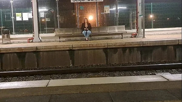 Public Outdoor Train Station Fuck with a Stranger