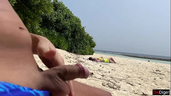 Public Pickup Stepmom and Stepdaughter on Beach - Risky Dick Flashing Cum on Face