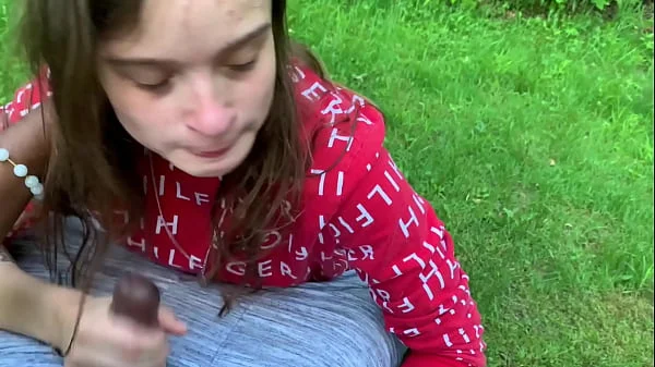 Lesbian best friend sucks dick on the park bench