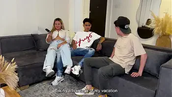 Colombian blonde MILF fucks her stepson's nerdy best friend while her husband is not at home! Karensleent, Pipeboy, Danyel Mast