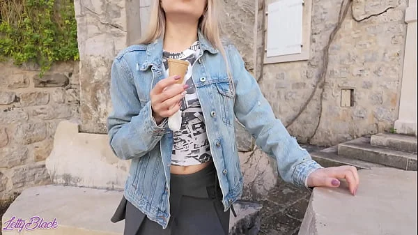 Romantic walk with remote controled vibrator in my pussy