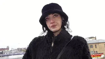 GERMAN SCOUT - Crazy Skinny Goth Girl Brisen love Rough Fuck at Porn Casting with Rimjob Squirting and Deepthroat