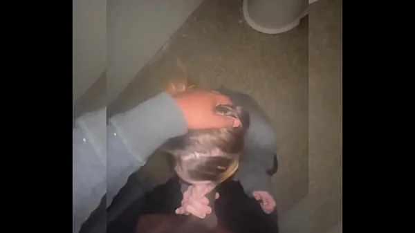 Cuck submits to master while his girl gets fucked in bathroom