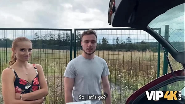 VIP4K. Pretty village girl was carrying some plums to her grandma and showed pussy to a stranger