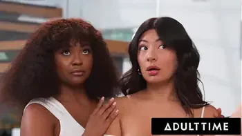 ADULT TIME - Straight Girl Cami Strella Secuced! First Lesbian 3-Way WIth Freya Parker & Avery Jane!