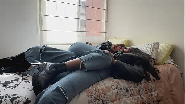 The two friends fuck in leather jackets
