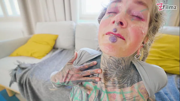 Double Anal Slut - Gangbang with Tattoo Girl Anuskatzz ends with big Facial - ATM, DAP, DP