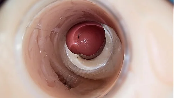 Camera inside deep pussy captures huge ejaculation of sperm