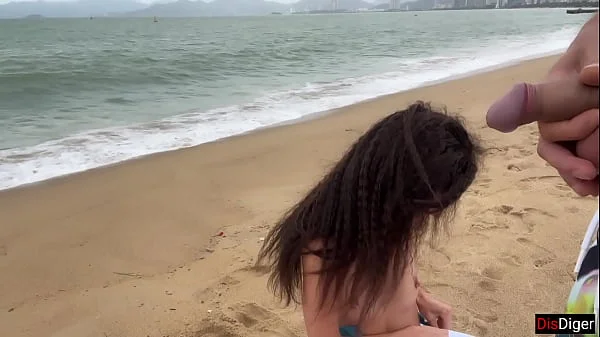 Babe Can I Cum On Your Tits? - Public Cock Flashing On The Beach