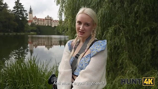 HUNT4K. Blonde babe was so sad so Hunter offered her fun and she loved to ride his big dick
