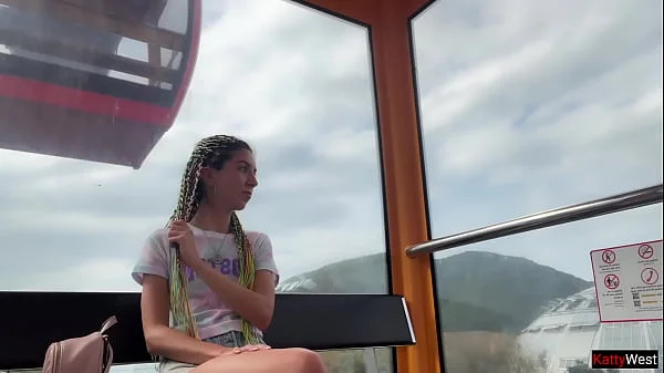 Public Dick Flashing - Girl Jerks My Cock And Swallows Cum On Ferris Wheel