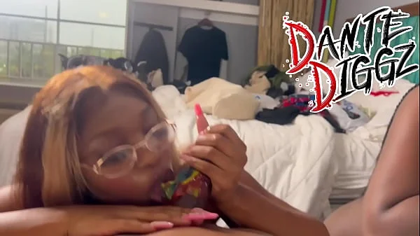 2 Ebony Baddies Have A Dick Sucking Contest On Each Other Boy Friends