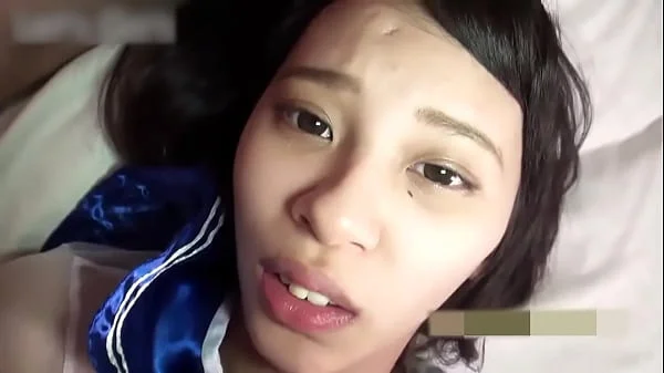 Uncensored, 19-year-old black-haired beauty. Amateur housewife, big tits, pregnant woman blowjob and creampie sex. Sexy uniform cosplay