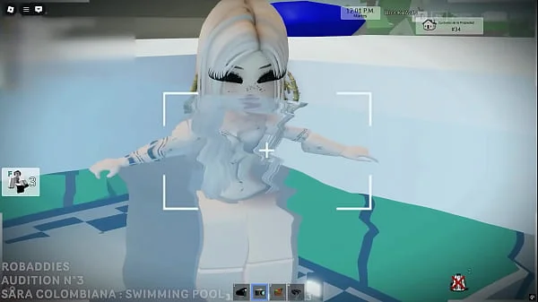 ROBADDIES - AUDITION N°3 - SARA HOT COLOMBIAN GIRL GIVES A BLOWJOB IN THE SWIMMING POOL