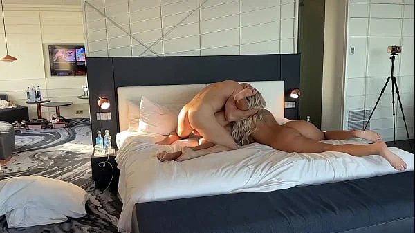 Wild hotel threesome with Johnny Sins and two naughty friends