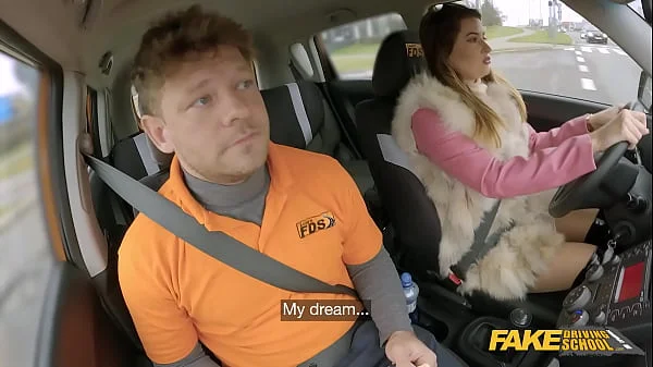 Student Gia rides my BIG long cock to make me a happy driving instructor - Fake Driving School