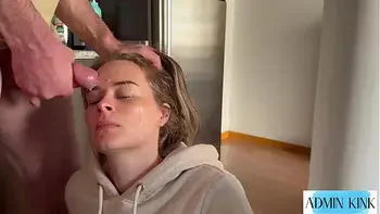Girlfriend is mad but he still cums on her face
