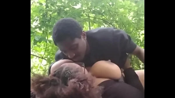 Fucking young thick big booty ebony slut out in public